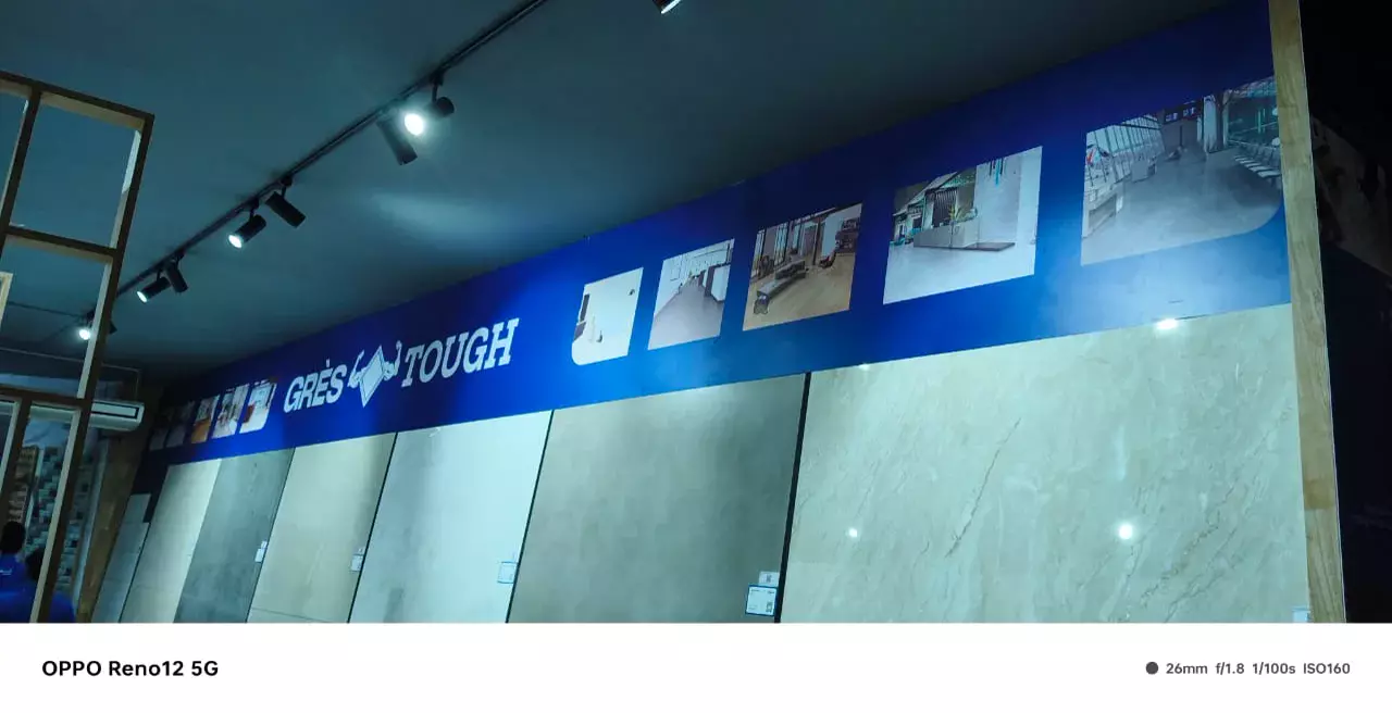 Completed showroom wall display